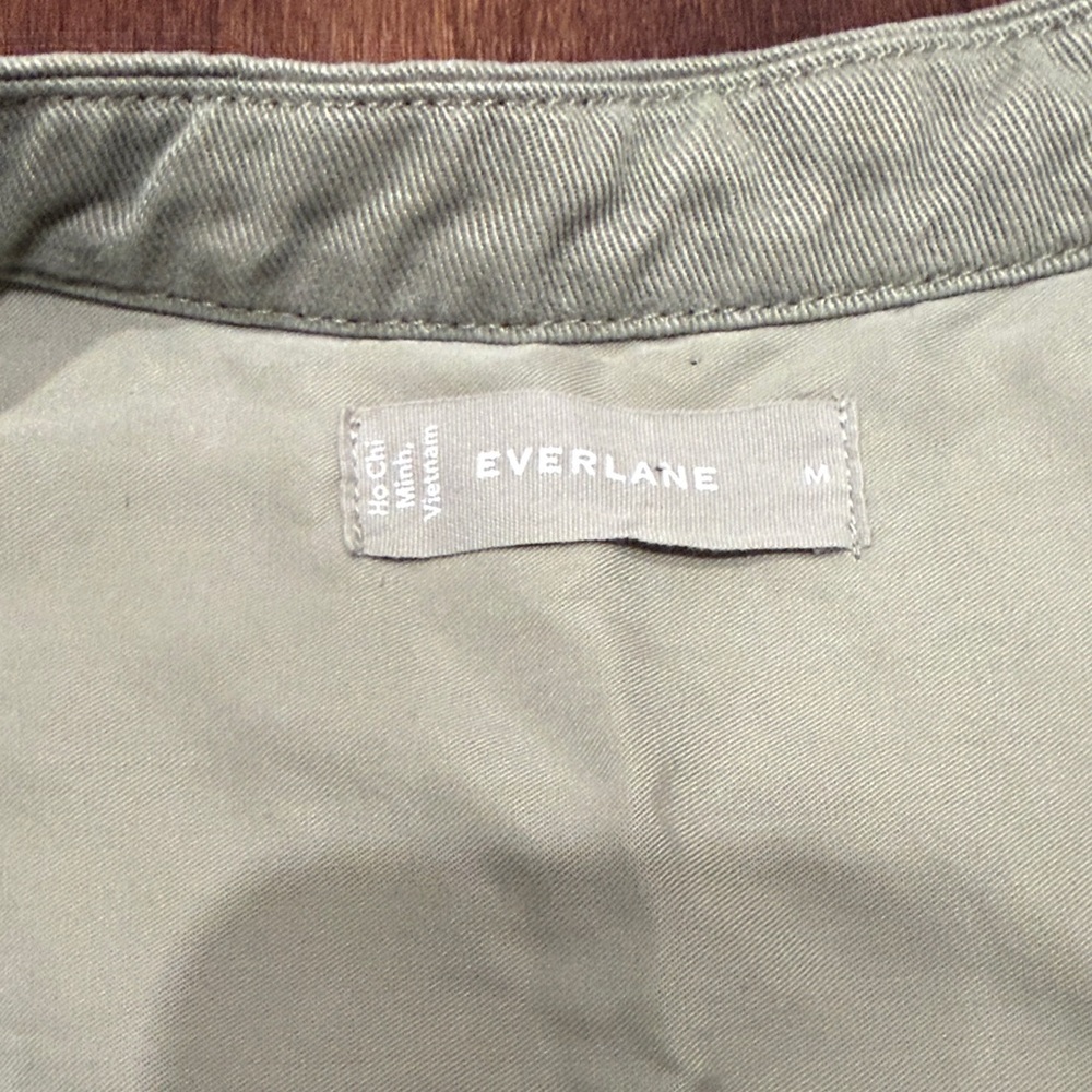 Everlane The Tencel Easy Workwear Dress MIDI Olive Green - Picture 4 of 16